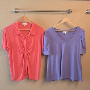 Grace and Lace Short Sleeve Top Set Large